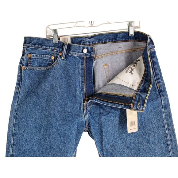 Levis 505 Blue Jeans Mens 38x30 Regular Fit Straight Leg Hi Rise NWT - Picture 7 of 13